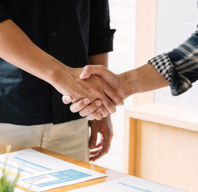 business people handshake for teamwork of business merger and acquisition.